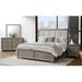 Roundhill Furniture Ennesley Gray Bedroom Set w/ Upholstered Panel, Dresser, Mirror, & Nightstand Upholstered in Brown/Gray | Wayfair B714KDMN