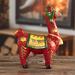 Bungalow Rose Holiday Llama Figurine Porcelain/Ceramic in Green/Red/Yellow | 9.5 H x 2.8 W x 7 D in | Wayfair EEA682AEFF8A4D0090B1181B89BC3DB4