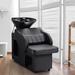Inbox Zero Faux Leather Backwash Station Salon Shampoo Chair Faux Leather/Water Resistant in Black | 40.5 H x 52 W x 24 D in | Wayfair