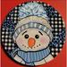 The Holiday Aisle® Cute Snowman Holiday Shaped Ornament Ceramic/Porcelain in Blue/White | 2.8 H x 2.8 W x 0.15 D in | Wayfair