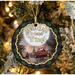 The Holiday Aisle® Santa Claus is Coming to Town Holiday Shaped Ornament Ceramic/Porcelain in Gray/Green/Red | 2.8 H x 2.8 W x 0.15 D in | Wayfair