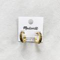 Madewell Jewelry | Madewell Golden Fern Leaf Folk Art Hoop Stud Earrings | Color: Black/Gold | Size: Os
