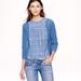 J. Crew Tops | J Crew Blue Bleached Out Indigo Long Sleeve Blouse Top Womens 00 | Color: Blue | Size: 00