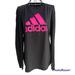 Adidas Tops | Adidas The Go-To Performance Long Sleeve Front Logo Crew Neck Shirt Size M | Color: Black/Pink | Size: M
