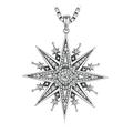 JewelryPalace Huge Gothic Vintage Cubic Zirconia Pendant Necklace for Women, North Star Round 14K White Gold Plated 925 Sterling Silver Necklace for Her, Anniversary CZ Jewellery Gifts 18 Inches Chain