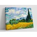 Van Gogh Wheat Field Cypresses Canvas Wall Art Picture Print - 47 inch wide x 32 inch high (Frame Depth 30mm)