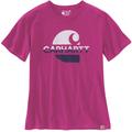 Carhartt Loose Fit Heavyweight Faded C Graphic T-Shirt Donna, rosa, dimensione S per donne