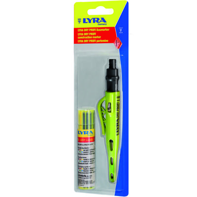 Dry Profi Markierstift mit Dry-Leads Ersatzminen (bunt) mit Spitzer - Lyra