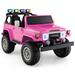 Costway 12V 2-Seat Licensed Kids Ride On Toyota FJ40 Car with 2.4G Remote Control-Pink