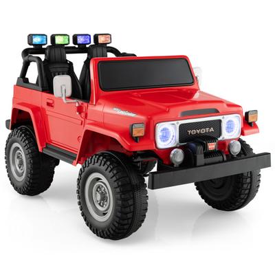 Costway 12V 2-Seat Licensed Kids Ride On Toyota FJ40 Car with 2.4G Remote Control-Red