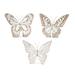 Butterfly Décor (Set of 3) - 7 x 2 x 5.5; 7.25 x 2 x 5.75; 6.75 x 2 x 5.5