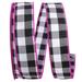 Black And White Checks With Fuchsia Trim Wired Ribbon