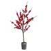 Potted Red Snow Berry Tree Faux Plants And Trees