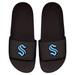 Men's ISlide Black Seattle Kraken Primary Logo Motto Slide Sandals