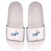 Youth ISlide White Los Angeles Dodgers Primary Logo Motto Slide Sandals