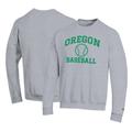 Men's Champion Gray Oregon Ducks Primary Team Logo Icon Baseball Powerblend Pullover Sweatshirt