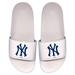 Youth ISlide White New York Yankees Alternate Logo Motto Slide Sandals