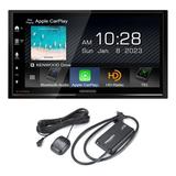 Kenwood DMX709S MultiMedia Receiver (No CD) Compatible With Apple CarPlay & Android Auto with a Sirius XM SXV300v1 Connect Vehicle Tuner Kit for Satellite Radio