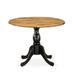 East West Furniture Dublin Drop Leaf Acacia Solid Wood Pedestal Dining Table Wood in Black/Brown | 30 H in | Wayfair DST-NBK-TP