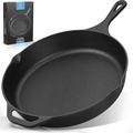 Zulay Kitchen Cast Iron Skillet Cast Iron/Seasoned Cast Iron in Black/Gray | 2.3 H x 17 D in | Wayfair Z-CST-IRN-SKLLT-12.5IN