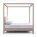 Tandem Arbor Lafayette Poster Bed Upholstered/Genuine Leather | 87 H x 62 W x 82 D in | Wayfair 115-11-FUL-22-ST-BV-BL