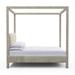 Tandem Arbor Lafayette Poster Bed Upholstered/Genuine Leather in Gray | 87 H x 62 W x 82 D in | Wayfair 115-11-FUL-22-ST-MV-OY