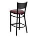 Flash Furniture Miranda Commercial Grade Grid Back Metal Restaurant Barstool w/ Vinyl Seat Wood/Metal in Red | 42.25 H x 19 W x 19.5 D in | Wayfair