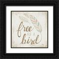 Marshall Laura 15x15 Black Ornate Wood Framed with Double Matting Museum Art Print Titled - Free as a Bird Beige