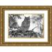 The Yellowstone Collection 24x17 Gold Ornate Wood Framed with Double Matting Museum Art Print Titled - Great Horned Owl in Fort Yellowstone Yellowstone National Park