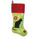The Holiday Aisle® Personalized Cat Stocking Polyester in Black/Green/Red | 9.75 H x 18 W in | Wayfair F132D3F37D0847AA8132DB845A7C4121