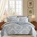 Alcott Hill® Adhurim Microfiber Reversible 3 Piece Quilt Set Microfiber in Blue | King Quilt + 2 Standard Pillowcases | Wayfair