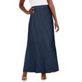 Plus Size Women's Stretch Knit Maxi Skirt by The London Collection in Navy (Size 18/20) Wrinkle Resistant Pull-On Stretch Knit