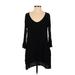 Ava Sky Casual Dress - Sweater Dress: Black Dresses - Women's Size Small