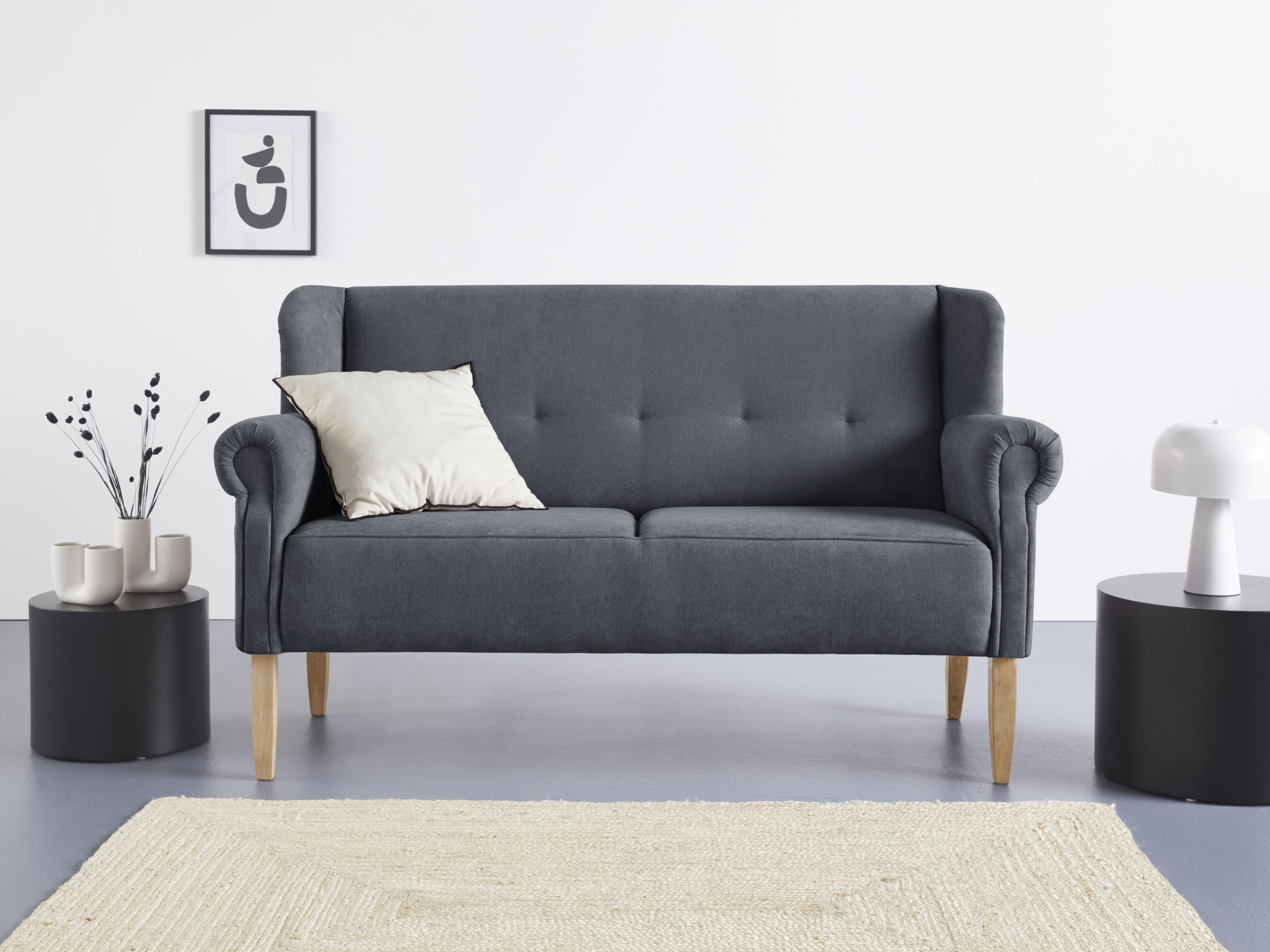 Küchensofa HOME AFFAIRE "Moro", grau (anthrazit), B:174cm H:99cm T:73cm, Sofas, in verschiedenen Stoffe und Farben