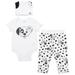 Disney Classics Patch Newborn Baby Boys Bodysuit Pants and Hat 3 Piece Outfit Set White 3-6 Months