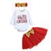 Wrap Set Baby Christmas Clothes Baby Girls Print Autumn Christmas Long Sleeve Romper Bodysuit Headbands SKirts Set Clothes Girls 2t Fall Clothes