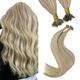 Youngsee Blonde Highlight Nano Hair Extensions Real Human Hair Blonde Highlight golden Blonde Nano Ring Hair Extensions Blonde Nano Loop Hair Extensions Real Hair Extensions Nano Beads 20inch 50g 50s