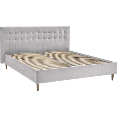 Polsterbett "Veronika", grau (hellgrau), B:182cm H:107cm L:214cm, Bettgestell und seitliche Einfassung der Matratzen: Strukturstoff, 100% Polyester, ATLANTIC HOME COLLECTION, Betten, mit Bettkasten und Lattenrost Image