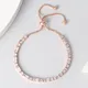 ZHOUYANG Simple géométrie Bracelet pour femmes cadeau Kpop Zircon Rose or couleur à la main mariage