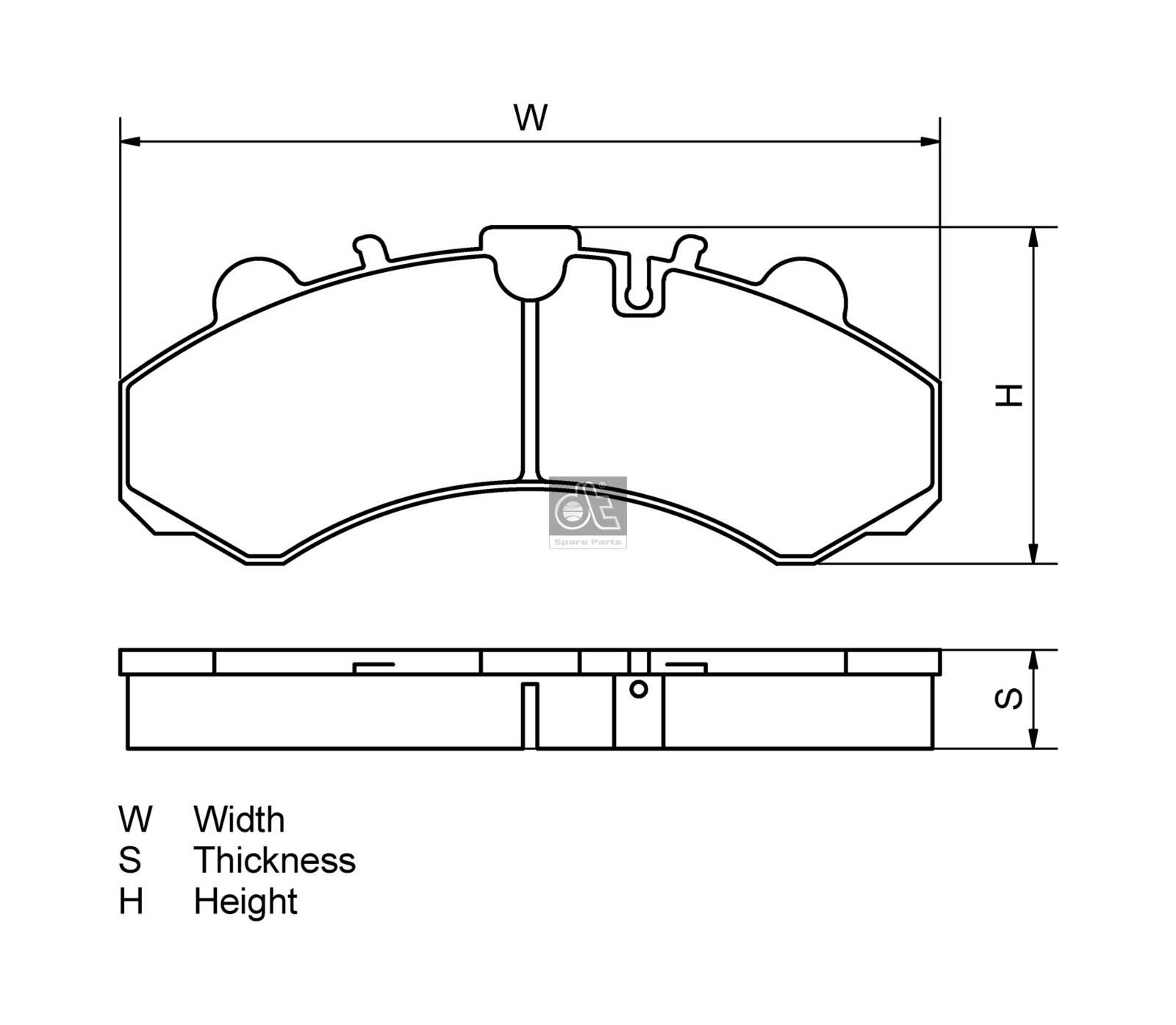DT Spare Parts Bremsbelagsatz, Scheibenbremse Universal hinten rechts links für DAF 1534097 877935 0871673 10.34126 Image