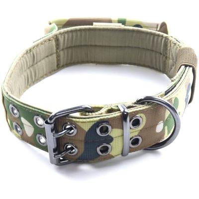 Military Nylon Tactical Dog Collar With Heavy Duty Metal Buckle With Control Handle For Dog Training