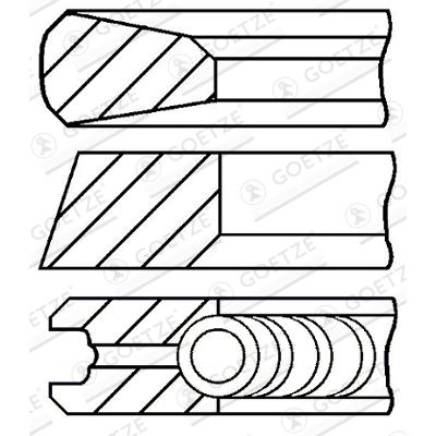 GOETZE ENGINE Kolbenringsatz Universal für VOLVO 85103700 08-142000-00 Image