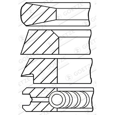 GOETZE ENGINE Kolbenringsatz Universal 08-172507-00 Image