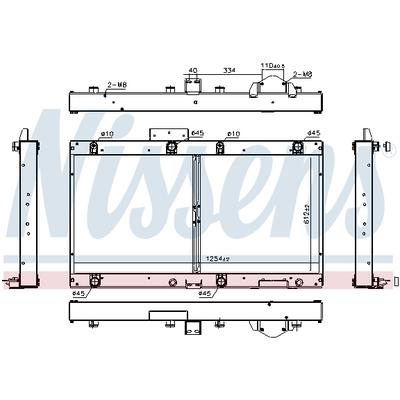 NISSENS Kühler, Motorkühlung Universal mit Dichtungen für MERCEDES-BENZ 6285001799 6285000602 6285001899 606364 Image