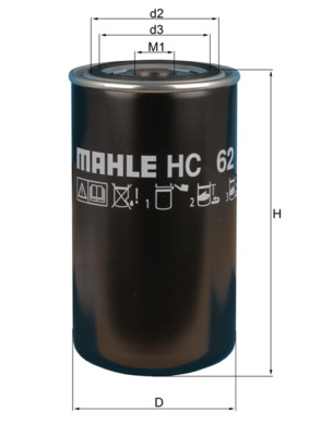 MAHLE Hydraulikfilter, Automatikgetriebe HC 62 Universal Ø93,3mm 93,3mm Image
