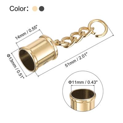 0.51" Cord End Cap Terminator Cord Finding for Jewelry Making, 18Pcs - Gold, Black