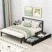 Twin/Full/Queen Size Metal Platform Bed with 2 Drawers, Headboard Included