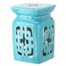 SAFAVIEH Beijing Filigree Light Blue Ceramic Decorative Garden Stool