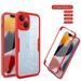 Jiahe Cover Compatible with iPhone 14 Built with PET Screen Protection Full Body Shockproof Dual-layer Protective Soft Silicone Bumper Cover Red