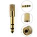 BCLONG SMALL to BIG Headphone Adapter Converter Plug 3.5mm to 6.35mm Audio GOLD